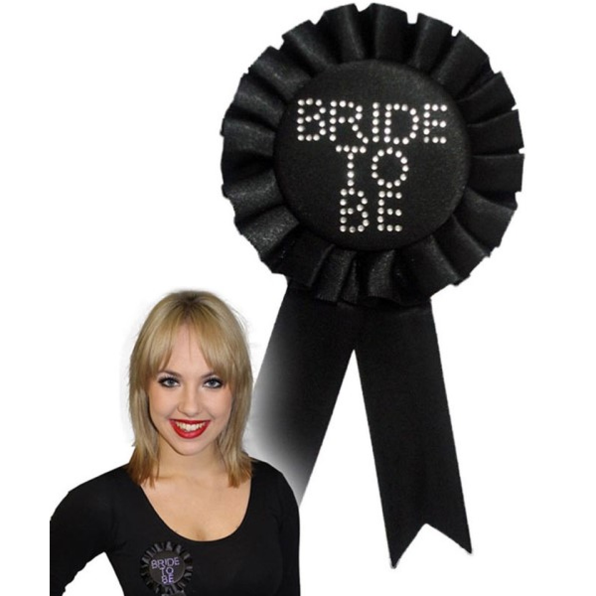 Bride to be Black Rosette
